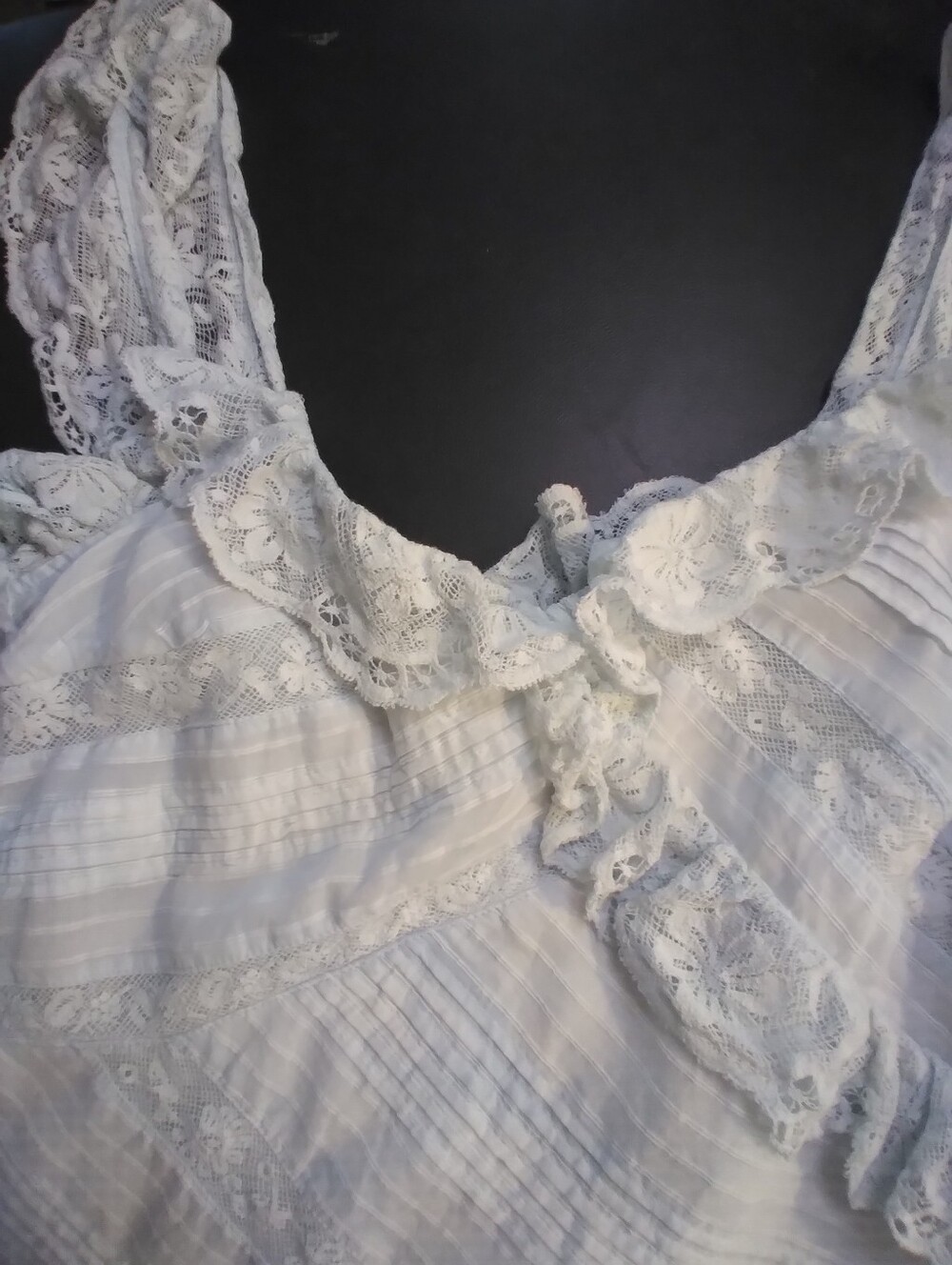 Loveshackfancy Light Blue Frilly Dress Size 4 Embroidered Straps And Detail - Picture 8 of 11